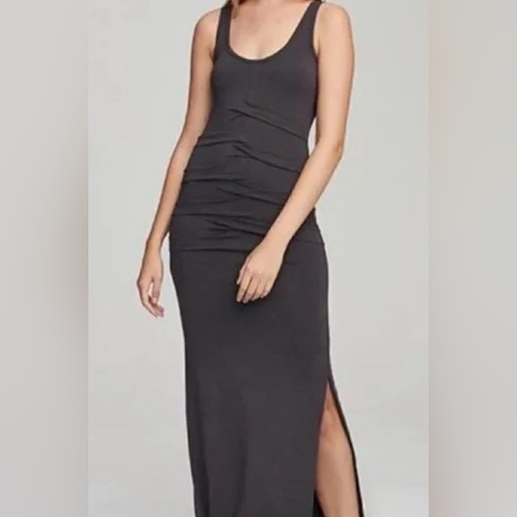 Marste Ruched Dubai ruched bodycon tank top Black Bodycon with Slit 4-6 Gray - Picture 1 of 14